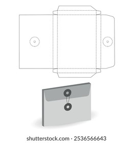 Box packaging die cut template	