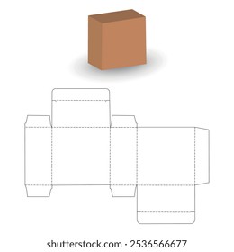 Box packaging die cut template	