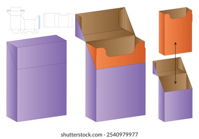 Box packaging die cut template design. 3d mock-up