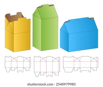 Box packaging die cut template design. 3d mock-up