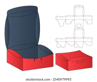 Box packaging die cut template design. 3d mock-up