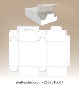 Box packaging die cut template design. 3d mock-up