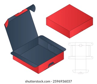 Box packaging die cut template design. 3d mock-up