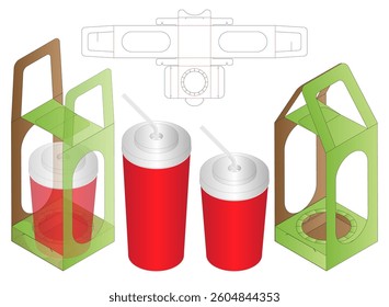 Box packaging die cut template design. 3d mock-up