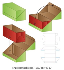 Box packaging die cut template design. 3d mock-up