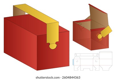 Box packaging die cut template design. 3d mock-up