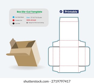 Diseño de Plantilla troquelada de embalaje de caja con maqueta 3d