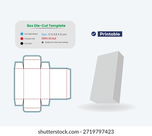 Diseño de Plantilla troquelada de embalaje de caja con maqueta 3d