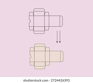 Box Verpackung Stempel schneiden Vorlage Design 