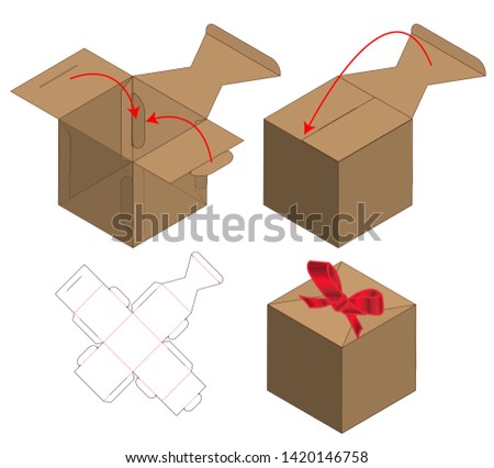 Box packaging die cut template design. 3d mock-up