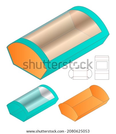 Box packaging die cut template design. 3d mock-up
