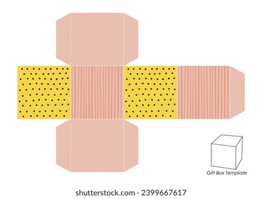 box packaging die-cut template design. with a colorful design and easy-to-edit color or theme.