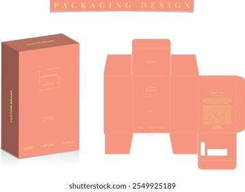 Box packaging die-cut template design. 3d mock-up of colorful and creative box design frames, for packaging, and design of Fragrance Box products Isolated on the background. vector illustration