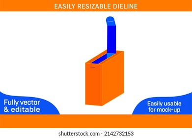 Box packaging dieline template and 3D box design