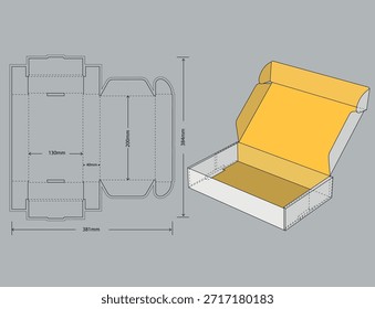 Instrução de empacotamento de caixa - Elementos de design de contorno 3D de papel liso