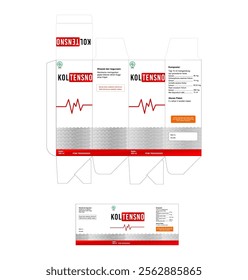 Box Packaging and Labels For Herbal Medicinal Products That Are Effective In Reducing Blood Fat Levels Called Koltensno Third Version