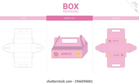 Box packaging and mockup die cut template