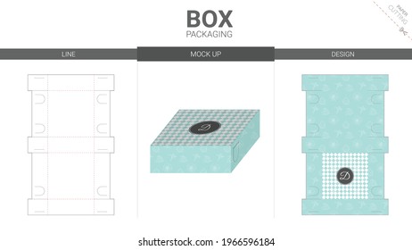 Box packaging and mockup die cut template