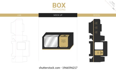 Box Packaging And Mockup Die Cut Template