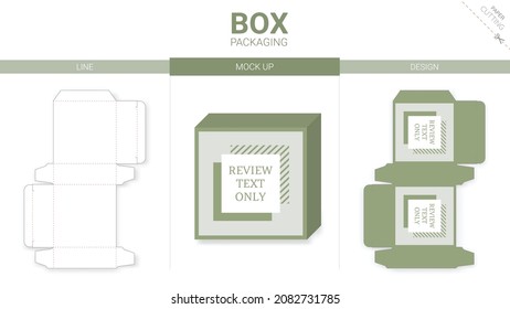 Box packaging and mockup die cut template