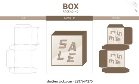 Box packaging and mockup die cut template