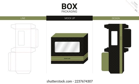 Box packaging and mockup die cut template