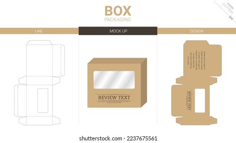 Box packaging and mockup die cut template