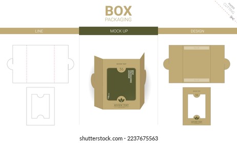 Box packaging and mockup die cut template