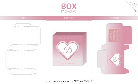 Box packaging and mockup die cut template