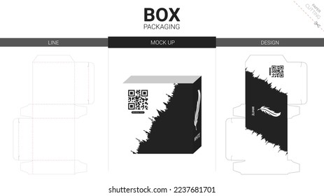 Box packaging and mockup die cut template