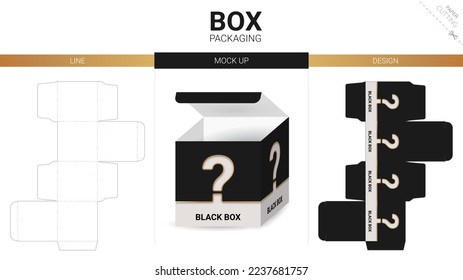 Box packaging and mockup die cut template