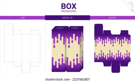 Box packaging and mockup die cut template