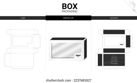 Box packaging and mockup die cut template