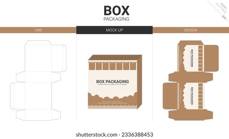 Box packaging and mockup die cut template