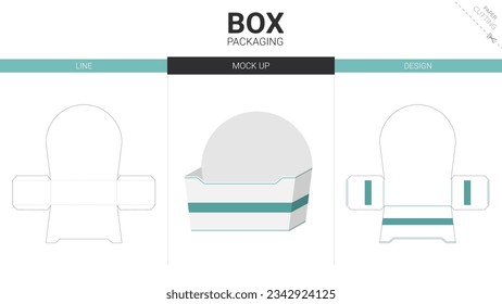 Box packaging and mockup die cut template