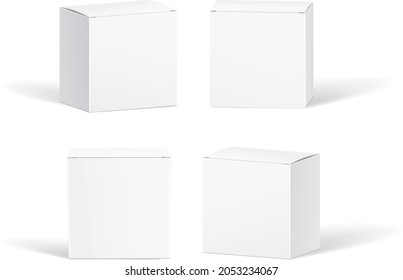 Box packaging mockups white color