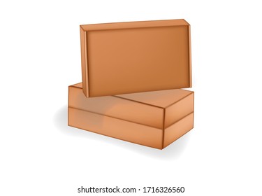 Box packaging retail vector illustration, cardboard carton gift front clothes business cargo up product sign emblem isolated