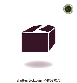 Box packaging sign, vector icon