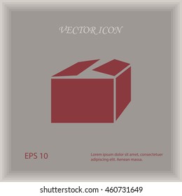 Box packaging sign, vector icon