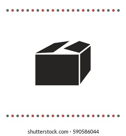 Box packaging sign, vector icon