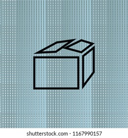 Box packaging sign, vector outline icon