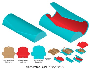 Box packaging template design. 3d mock-up