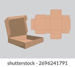 Box packaging template flat die cut sketch 3d open box outline