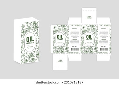 Box, packaging template for product design. Packaging design vector, CBD oil box template	
