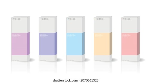 Box, packaging template for product, medicament in realistick style vector design illustration.