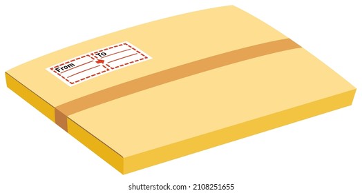 Caja empaquetada para entrega con fondo blanco