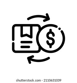 box packet package money cash exchange trade transaction ecommerce icon