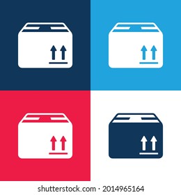 Packungskasten für Lieferblau und Rot, vier Farben minimaler Icon-Satz