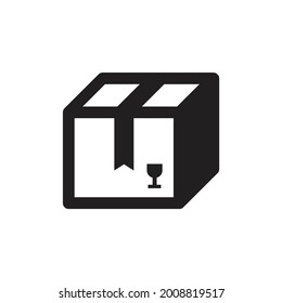 Cuadro, icono de embalaje aislado en fondo blanco
