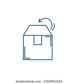 Box packing line icon concept. Box packing flat  vector symbol, sign, outline illustration.